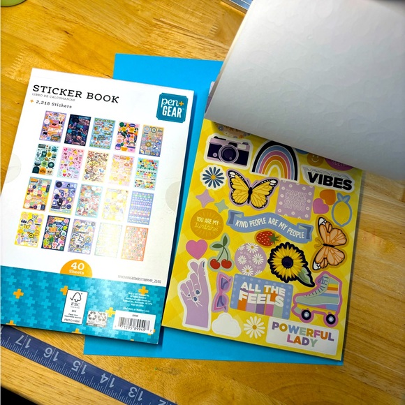 NEW Sticker book 2218 foil and paper, pen + gear good vibes edition fun letters - Picture 9 of 12